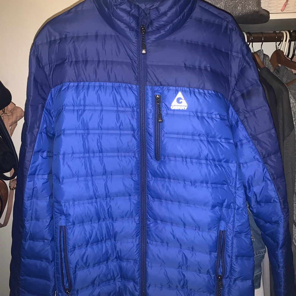 Royal blue puffer coat, Gerry brand.